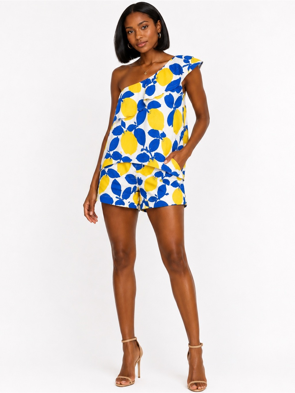LOFT Blue & Yellow Floral  shorts and top